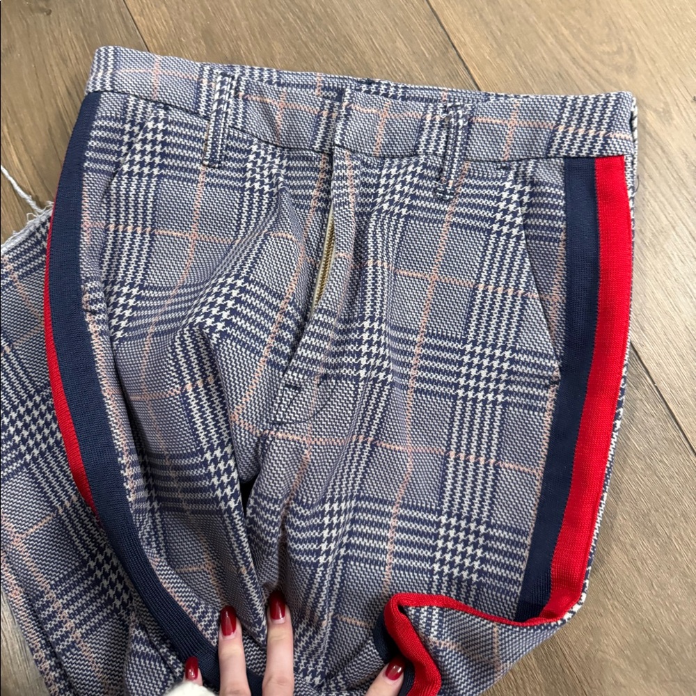 Mother plaid trouser pants